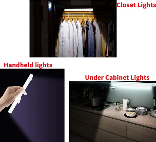 Miniatura 5 de Luces para debajo del gabinete, luz inalámbrica con sensor de movimiento para interiores, luces debajo del mostrador para cocina, sensor recargable