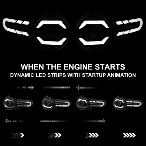 Miniatura 4 de SPEC-D TUNING - Faros delanteros proyectores negros con luces LED, señales de giro secuenciales y animación de inicio, compatibles con Toyota FJ