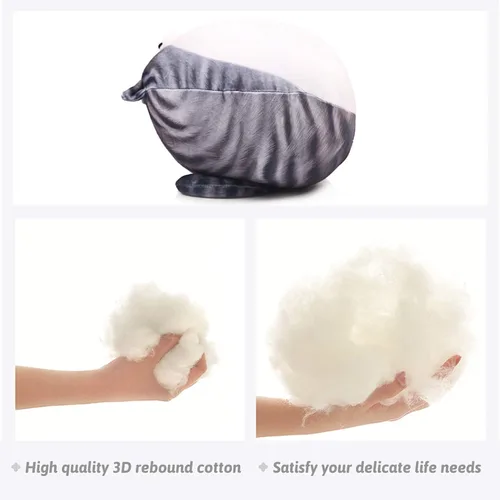 Miniatura 3 de ARELUX Almohada de felpa de gato gordito de 11.8 pulgadas de alto, lindo gatito gordo de peluche, adorable almohada para abrazar, peluche de anime