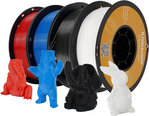 Miniatura 20 de Filamento para impresora 3D Kingroon PLA, 10 carretes, precisión dimensional +/- 0.02 mm, carrete de 10 kg (22 libras), 1.75 mm, negro