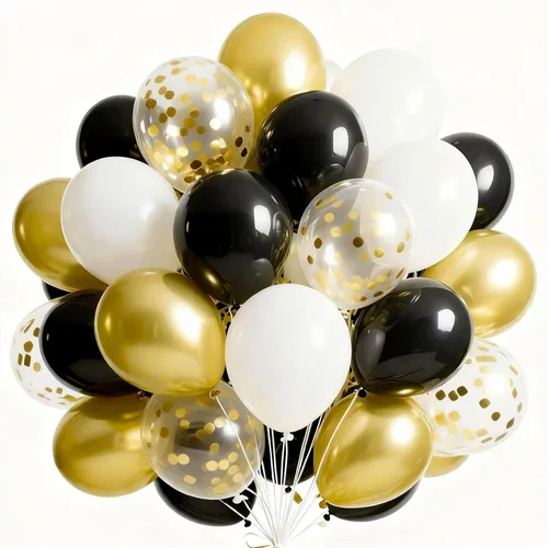 Miniatura 17 de PartyWoo Globos negros y dorados, 66 globos de 12 pulgadas color negro mate cromado metálico dorado para graduación, baby shower, cumpleaños, Año