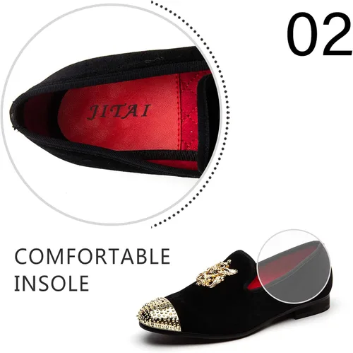 Miniatura 3 de Mocasines de piel auténtica textura metalizada brillantina sin agujetas para hombre