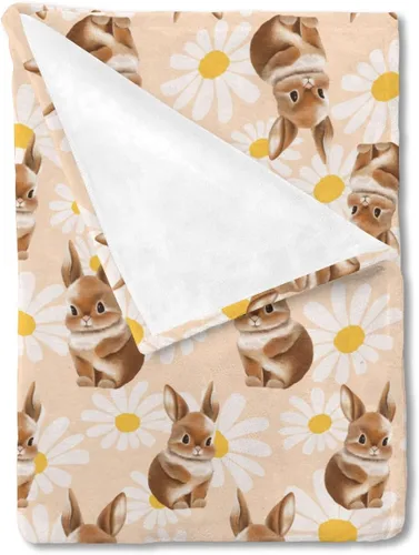 Miniatura 10 de Manta de bebé de animales lindos para niños y niñas, lindo oso, mapache, ciervo, conejo, erizo, manta retro de franela floral, manta de recepción