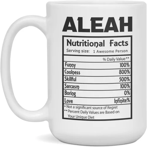 Miniatura 3 de Aleah nutricional facts definition Funny - Taza de café, 11 onzas, color blanco