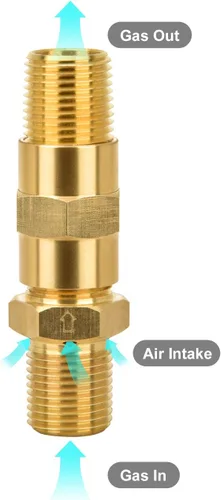 Miniatura 4 de Válvula de Mezcla de Aire para Hogueras Stanbroil, Válvula Mezcladora de Aire de Latón Sólido de 1/2" con Capacidad Alta de 150K BTU para Hogueras