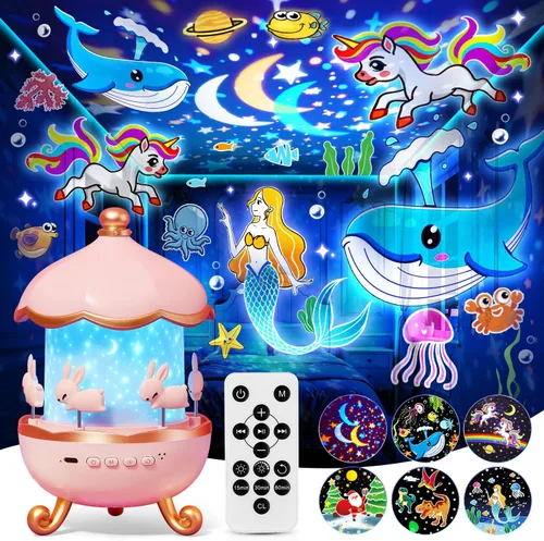 Miniatura 8 de Máquina de Sonido Nocturno para Bebés Proyector de Luz Nocturna de Dinosaurio, 22 Máquina de Ruido Blanco para Bebés con Altavoz Bluetooth 5.3
