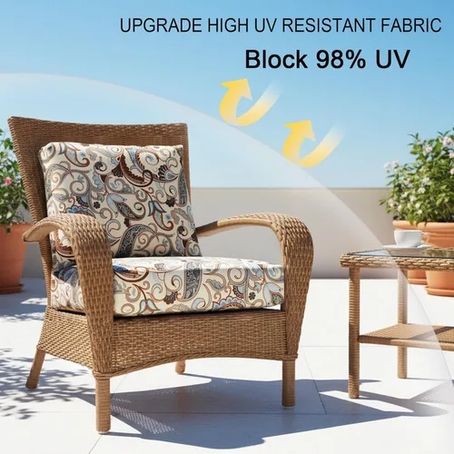 Miniatura 4 de NettyPro Fundas de Cojines de Asiento de Repuesto para Sillas de Patio, Resistentes al Agua con Protección UV, Fundas Deslizantes para Cojines