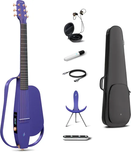 Miniatura 12 de Enya NEXG 2 - Guitarra acústica-eléctrica básica de fibra de carbono, guitarra de viaje inteligente acústica eléctrica para adultos con altavoz