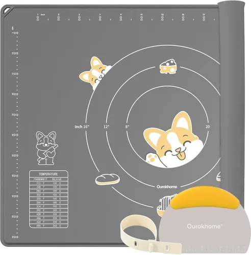 Miniatura 11 de Ourokhome Alfombrilla de Silicona para Hornear y Cortador de Masa de Pastelería, 0.5 Pulgadas de Grosor 20'' X 16" Alfombrilla de Silicona