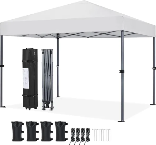 Miniatura 27 de Yaheetech Toldo desplegable de 6.6 x 6.6 pulgadas, tienda de campaña instantánea portátil para exteriores, kiosco comercial con bolsa de transporte
