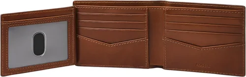 Miniatura 9 de Fossil Ryan - Cartera plegable de piel con bloqueo RFID y ventana de identificación abatible para hombre