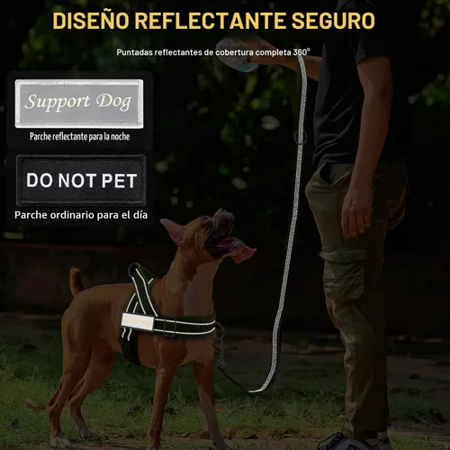 Miniatura 7 de Arnés para perro SlowTon sin tirones - Juego de arnés y correa para perros resistentes para perros medianos y grandes, arnés táctico reflectante