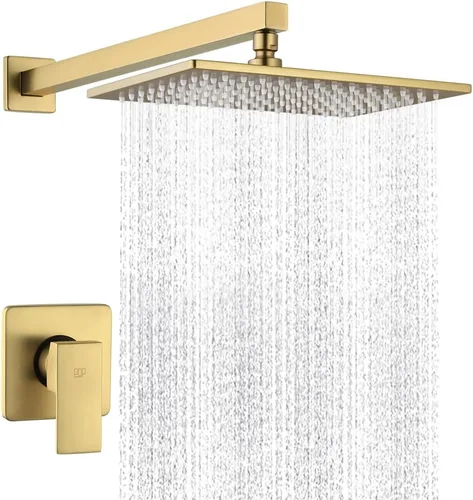 Miniatura 20 de Conjunto de llave de regadera color negro mate, sistema de regadera de lluvia para baño con cabezal de regadera de metal de acero inoxidable, kit
