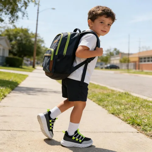 Miniatura 7 de YESKIS Tenis deportivos para niños y niñas, tenis para correr, ligeros, transpirables, de malla, para caminar