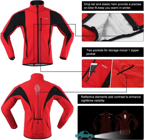 Miniatura 25 de Chaqueta térmica para ciclismo (tejido Softshell, resistente al viento, impermeable, 15K) de ARSUXEO