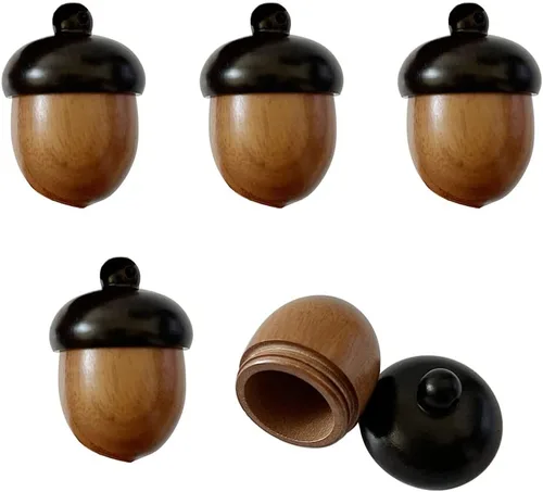metulip 5 dijes colgantes de bellotas de madera desmontables para manualidades, manualidades, joyería, llavero, collar, manualidades