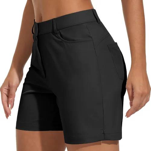 RlaGed Pantalones cortos de golf para mujer, de secado rápido, atléticos, casuales, con bolsillos, resistentes al agua, para viajes