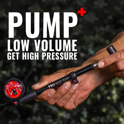 Miniatura 2 de PRO BIKE TOOL Bomba de suspensión para bicicletas de montaña y carretera - Bomba de suspensión de bicicleta de alta presión de 300 PSI - Ideal