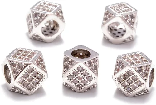 Miniatura 26 de AD Beads Pulsera de cuentas de zircón con tachuelas de strass