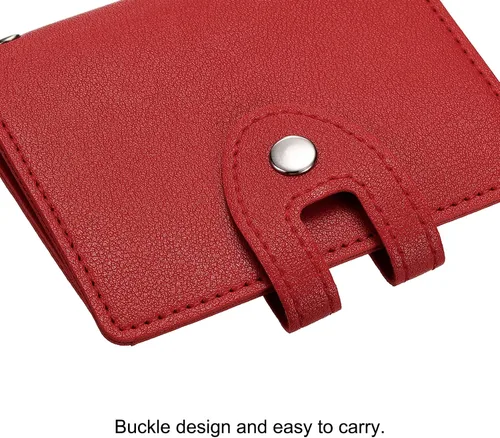 Miniatura 9 de PATIKIL Soporte para tarjetas de crédito, 1 paquete de cartera delgada de cuero, organizador de almacenamiento de tarjetas de visita con 30 ranuras