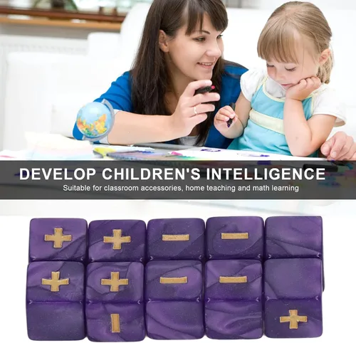 Miniatura 6 de Syrisora Juego de dados de 0.630 in para cálculo de matemáticas, signo menos, más juguetes para niños, suministros de enseñanza para el aula ()