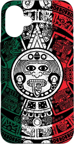Miniatura 22 de Funda de la bandera de México con calendario azteca maya para iPhone 11