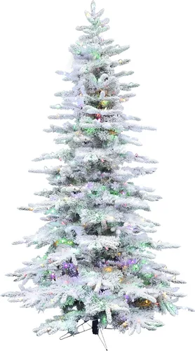 Miniatura 22 de Fraser Hill Farm - Árbol de Navidad preiluminado Mountain Pine de 6.5 pies, con luces inteligentes incandescentes blancas, muy nevado, follaje