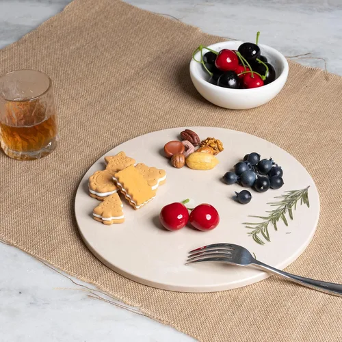Miniatura 7 de Koville Tabla de cortar redonda de mármol de 11 pulgadas para encimera de cocina, tabla de mármol natural para pastelería, tabla de queso, tabla