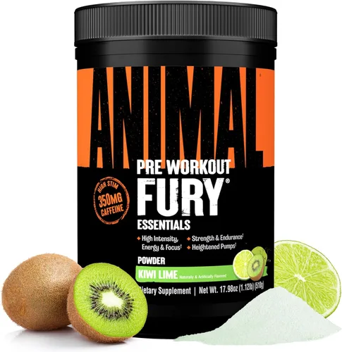 Miniatura 11 de Animal Fury - Suplemento en polvo antes del entrenamiento para energía y concentración, 0.18 onzas de BCAA y 350 mg de óxido nítrico de cafeína sin