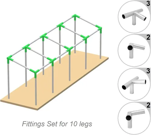 Miniatura 2 de GoodsZone Kit de Accesorios para Toldo 1-3/8" Techo Inclinado Refugio Cochera Terraza Cobertizo Conectores de Armazón Acoplamiento, Juego Completo