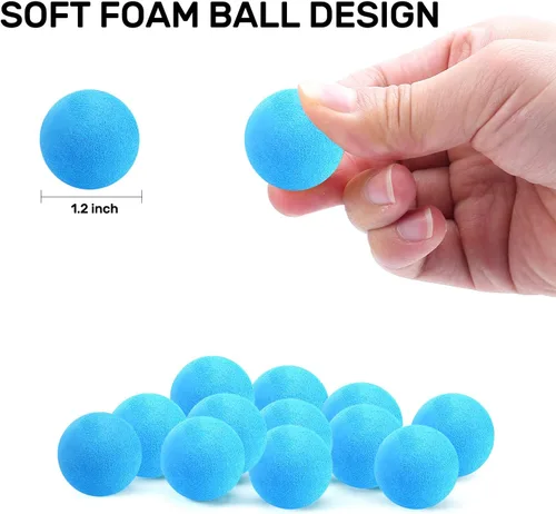 Miniatura 2 de 48 bolas de recambio para reventar, bolas de espuma suave de 1.2 pulgadas, color azul claro para recambios de burbujas