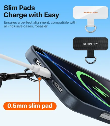 Miniatura 7 de TORRAS Cordón para teléfono con bucles colgantes, correa antirrobo ajustable para el cuello para iPhone 17 Pro, amigable con la piel, 2 lengüetas