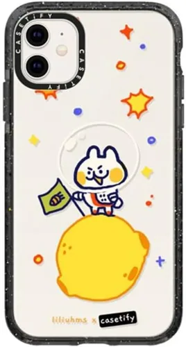 Miniatura 155 de CASETiFY Impact - Funda para iPhone 11 - Flower Power Retro - Negro Transparente