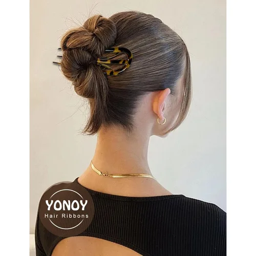 Miniatura 2 de YONOY 6 horquillas francesas para mujer, en forma de U, pinzas planas para el cabello, grandes horquillas de peinado para cabello fino y grueso, 3