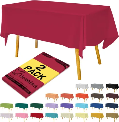 Miniatura 10 de Paquete de 3 manteles de plástico desechables de 54 x 108 pulgadas, manteles de color blanco hueso, manteles de fiesta nupcial para fiestas