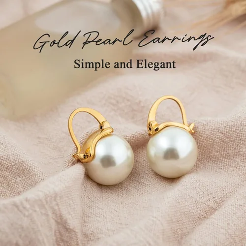Miniatura 5 de Aretes de perlas para mujer, chapados en oro de 14 quilates, hipoalergénicos, aretes colgantes de circonita cúbica 5A, joyería elegante