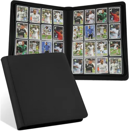 Miniatura 36 de GERMUN Carpeta de 4 bolsillos para tarjetas, carpeta de tarjetas de intercambio con cremallera premium, carpeta de colección de tarjetas de 400 4