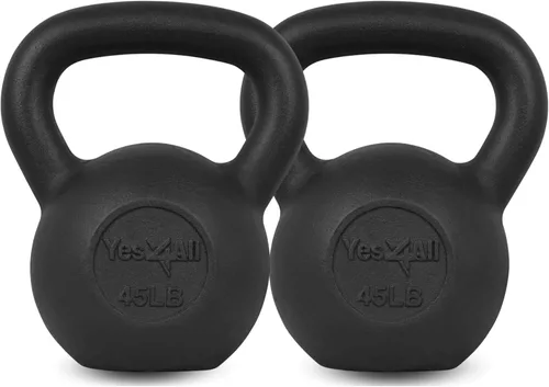 Miniatura 27 de Yes4All Pesa rusa de hierro fundido, pesas rusas para entrenamiento de fuerza 5-80 libras (5, 10, 15, 20, 25, 30, 35, 40, 45, 50, 60, 70, 80 libras)