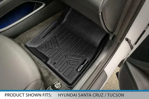Miniatura 3 de SMARTLINER - Juego de alfombrillas de piso de 2 filas para todo tipo de clima - Compatible con Hyundai Santa Cruz 2022-2025