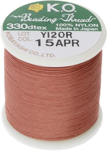 Miniatura 21 de Hilo de nailon para cuentas KO, color blanco, japonés encerado al 100%, 330TEX, resistente a enredos, carrete de 50 m / 55 yardas, para proyectos
