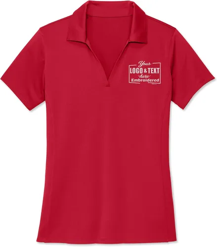 Miniatura 2 de Polo bordado personalizado para mujer con logotipo y logotipo de seda para mujer