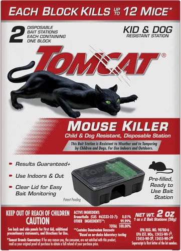 Miniatura 8 de Tomcat Mouse Killer estación desechable para matar ratas y ratones, resistente a niños y perros