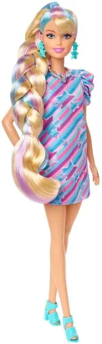 Miniatura 3 de Barbie Muñeca Totally Hair, temática de estrellas con cabello de fantasía de 8.5 pulgadas y 15 accesorios de peinado