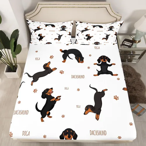Miniatura 23 de Feelyou, juego de sábanas ajustadas con temática de construcción, niños, dinosaurios de dibujos animados, juego de ropa de cama para niños, Multi 37