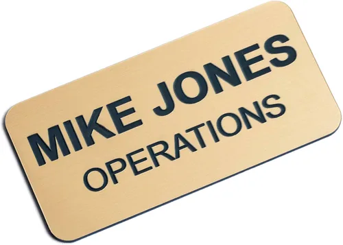 Miniatura 54 de Insignias de identificación con nombre grabadas personalizadas: identificación personalizada con pin o respaldo magnético, 1 pulgada x 3 pulgadas