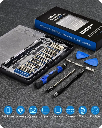 Miniatura 2 de UnaMela Juego de Destornilladores de Precisión Electrónicos: Kit de Herramientas de Reparación Magnéticas Pequeñas 61 en 1 Mini Destornillador