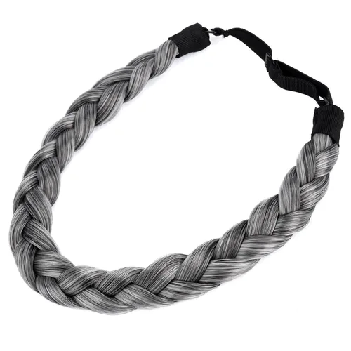 Miniatura 39 de Diadema clásica de cabello sintético trenzado, trenzas gruesas y anchas, extensión de cabello con elástico para mujeres y niñas, accesorio
