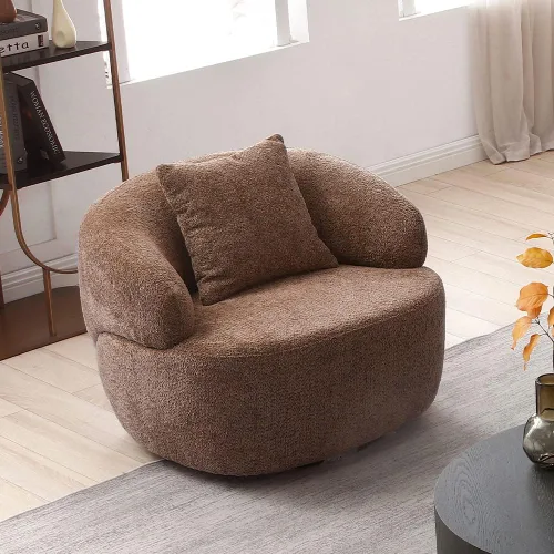 Miniatura 13 de WILLIAMSPACE Sofá curvado de 101 pulgadas, moderno sofá boucle tapizado de gran tamaño con 4 almohadas, sofá de peluche de 4 asientos para sala