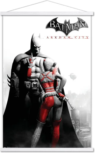 Miniatura 20 de Trends International DC Comics VIdeo Game - Póster de pared de Arkham City, arte clave, 14.725 x 22.375 pulgadas, versión enmarcada de madera