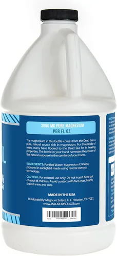 Miniatura 7 de Aceite de magnesio puro, tamaño a granel, 64 onzas, para uso con copos de baño de magnesio para remojar o rellenar el espray de aceite de magnesio
